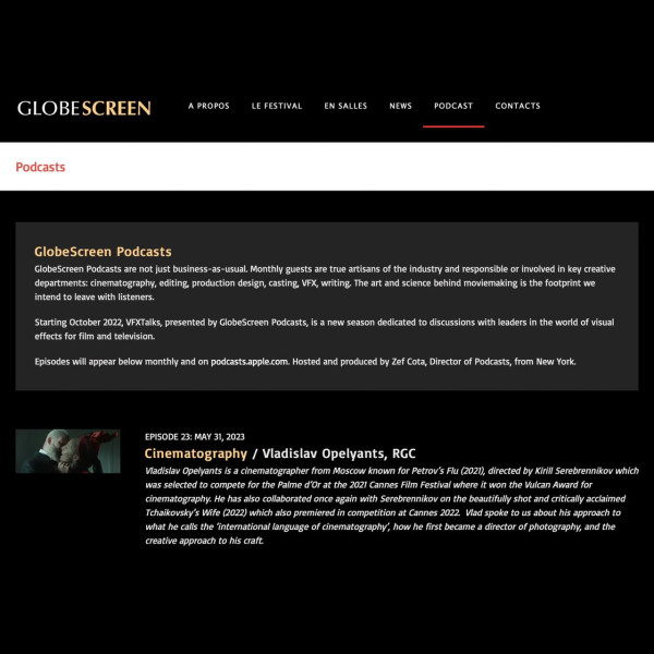 Vladislav Opelyants joined the GlobeScreen Podcasts as a special guest